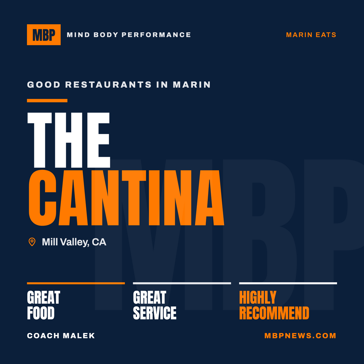 Food at The Cantina restaurant in Mill Valley, Marin County